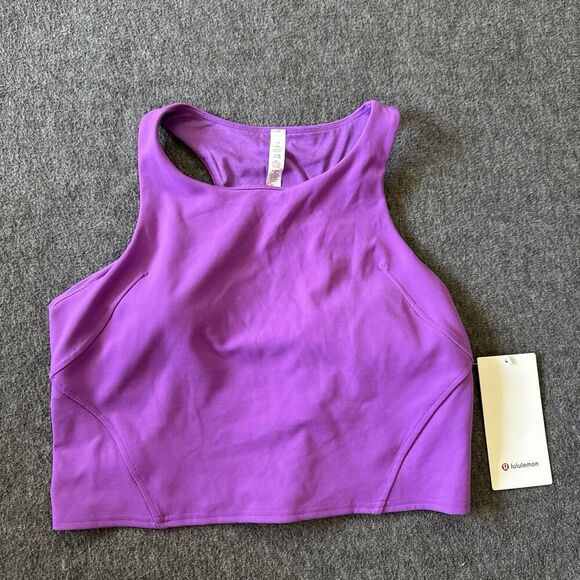 NWT Lululemon Invigorate Train Tank size 14 Purple Cropped Gym Workout - Picture 1 of 4